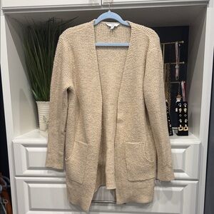 Time and Tru Tan Open-Front Cardigan